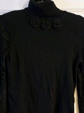 Tricot Chic Italy Black Turtleneck Sweater